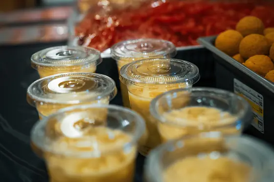 Cups of chilled shrikhand ready to be served